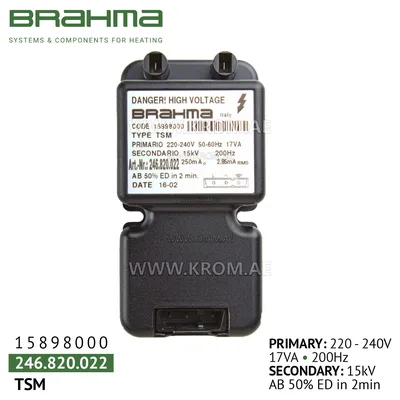 Brahma 15898000 TSM ignition transformer