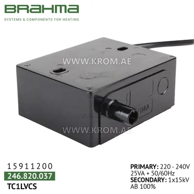 Brahma 15911200 TC1LVCS ignition transformer