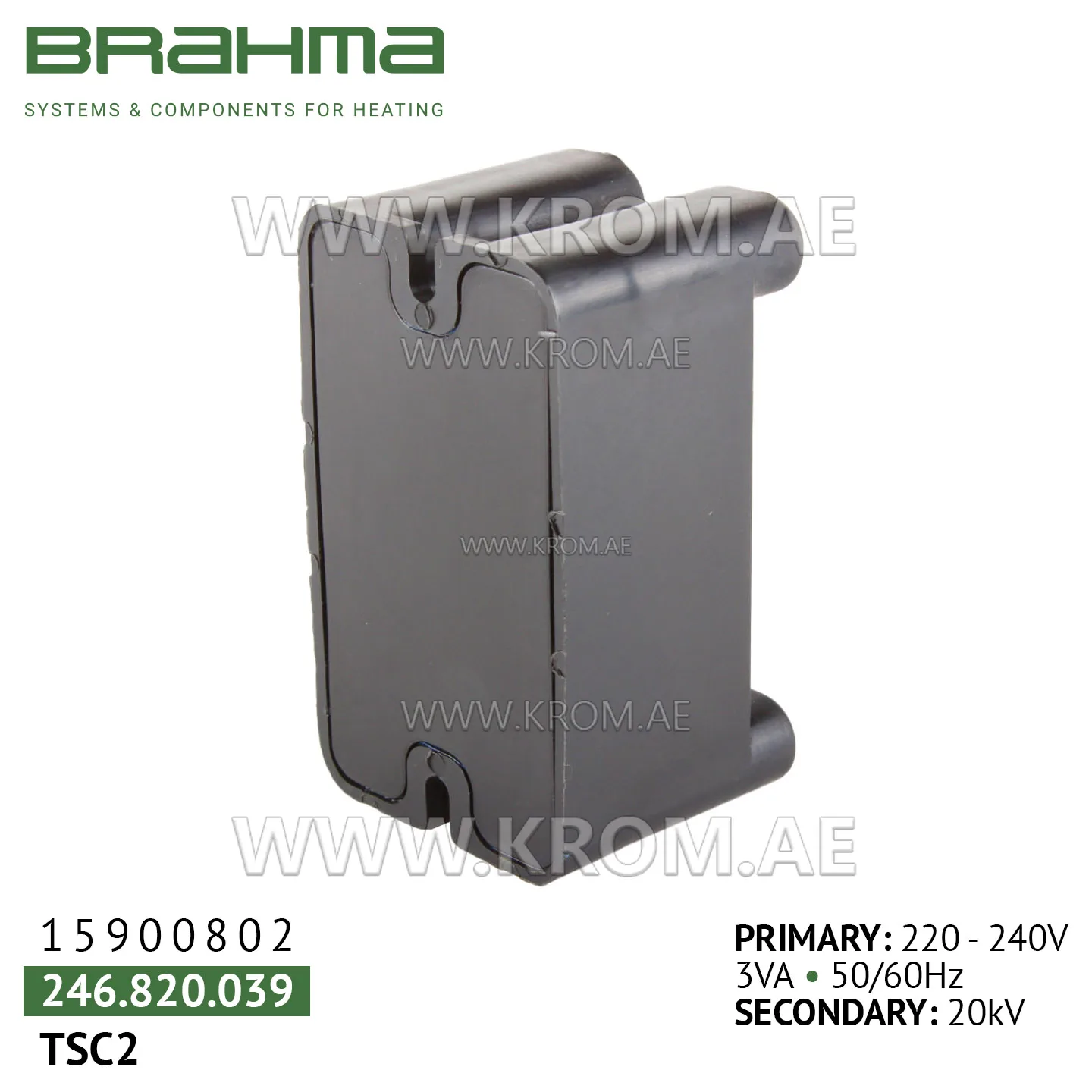 Brahma 15900802 TSC2 ignition transformer