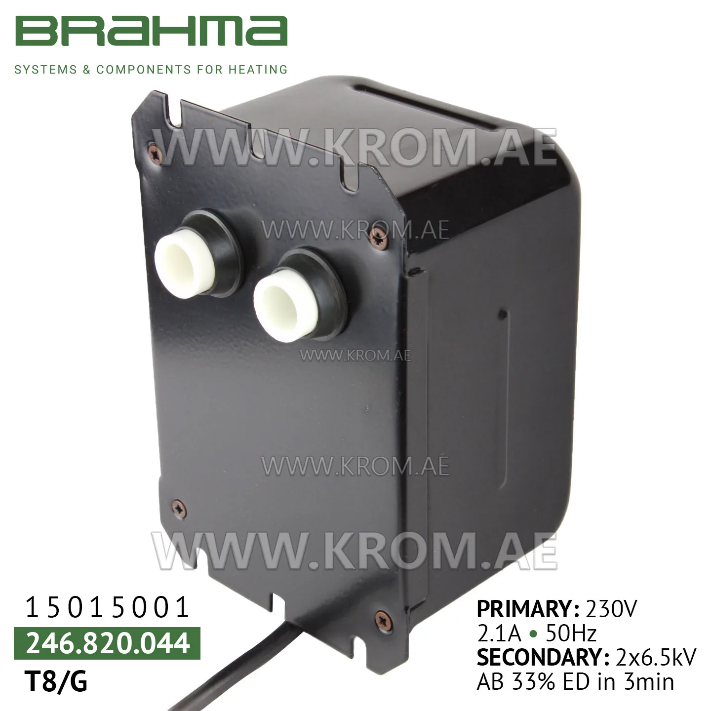 Brahma 15015001 T8/G ignition transformer