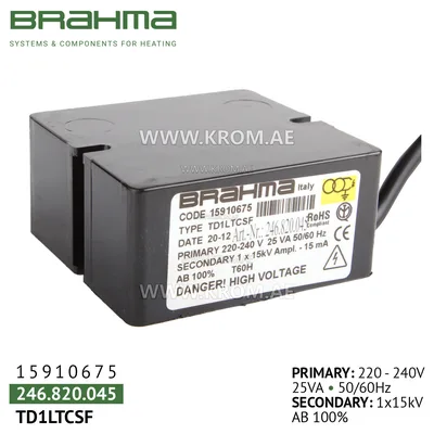 Brahma 15910675 TD1LTCSF ignition transformer