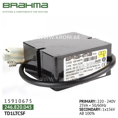 Brahma 15910675 TD1LTCSF ignition transformer