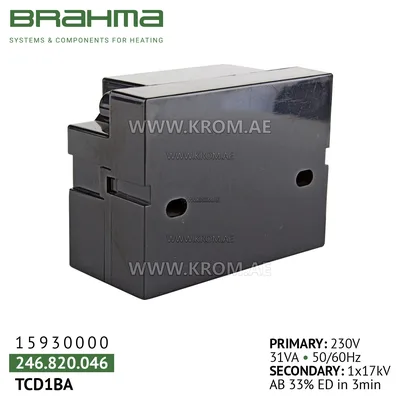 Brahma 15930000 TCD1BA ignition transformer