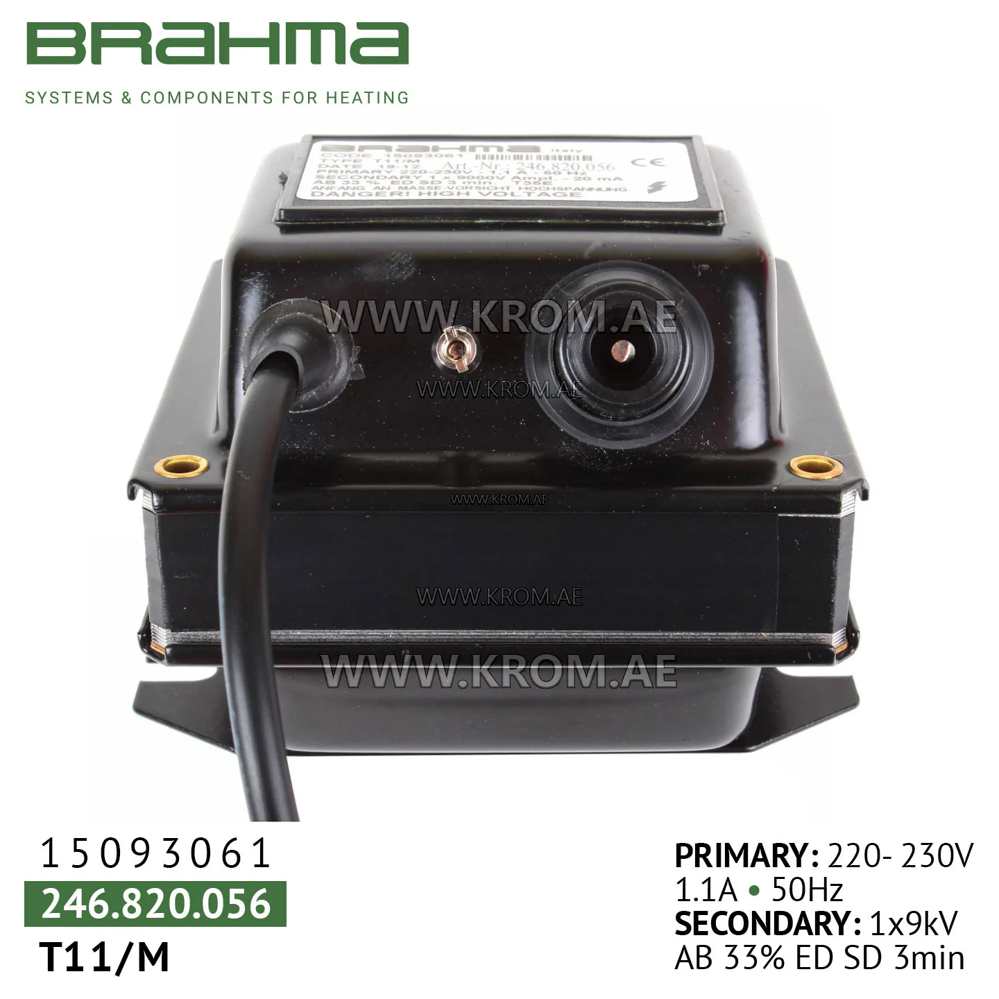 Brahma 15093061 T11/M ignition transformer
