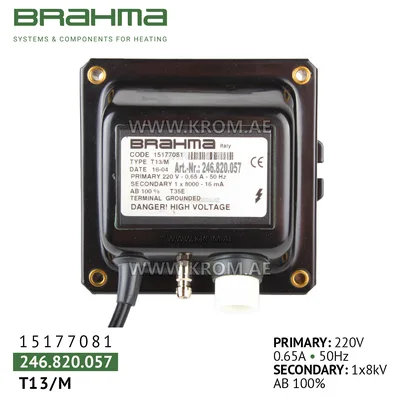 Brahma 15177081 T13/M ignition transformer
