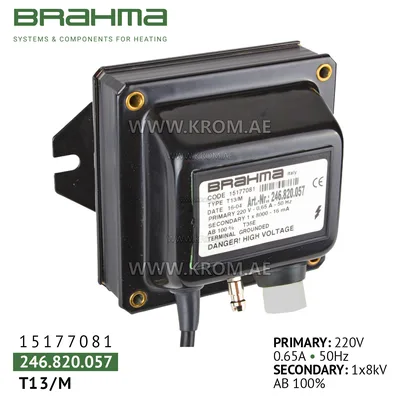 Brahma 15177081 T13/M ignition transformer