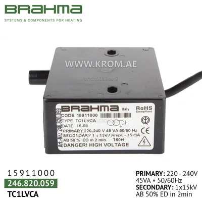 Brahma 15911000 TC1LVCA ignition transformer
