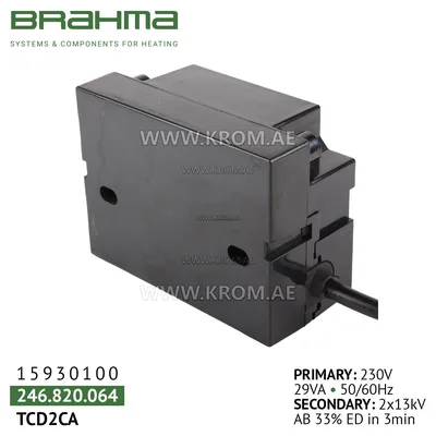 Brahma 15930100 TCD2CA ignition transformer