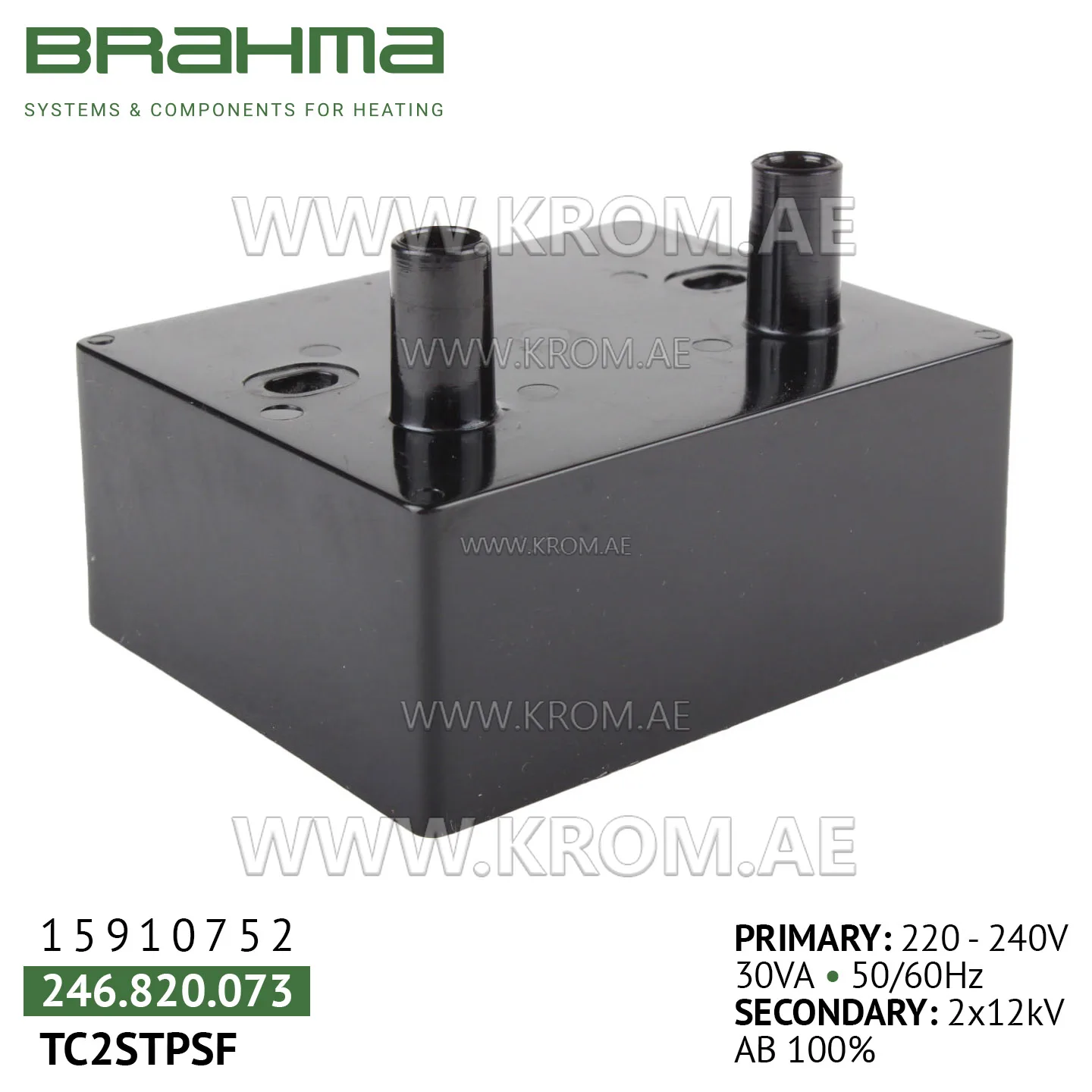 Brahma 15910752 TC2STPSF ignition transformer