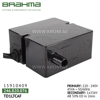 Brahma 15910409 TD1LTCAF ignition transformer