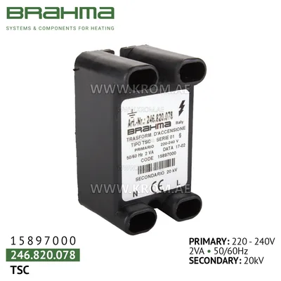 Brahma 15897000 TSC ignition transformer