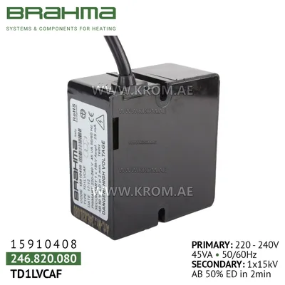 Brahma 15910408 TD1LVCAF ignition transformer