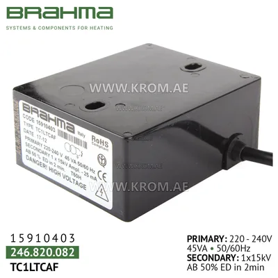 Brahma 15910403 TC1LTCAF ignition transformer