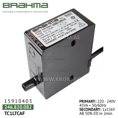 Brahma 15910403 TC1LTCAF ignition transformer