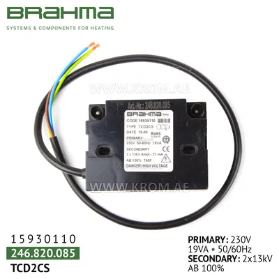 Brahma 15930110 TCD2CS ignition transformer