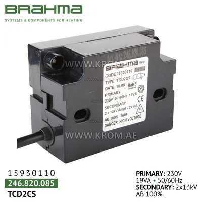 Brahma 15930110 TCD2CS ignition transformer