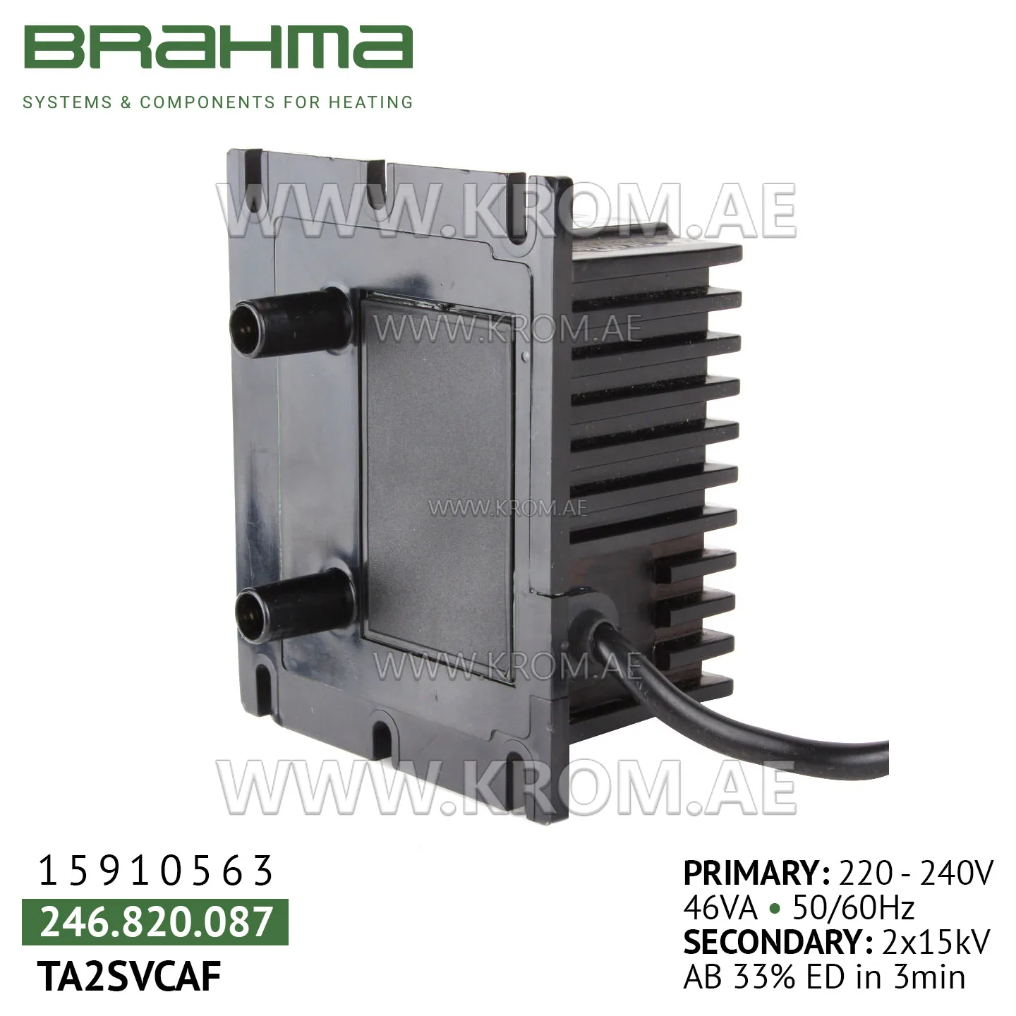 Brahma 15910563 TA2SVCAF ignition transformer