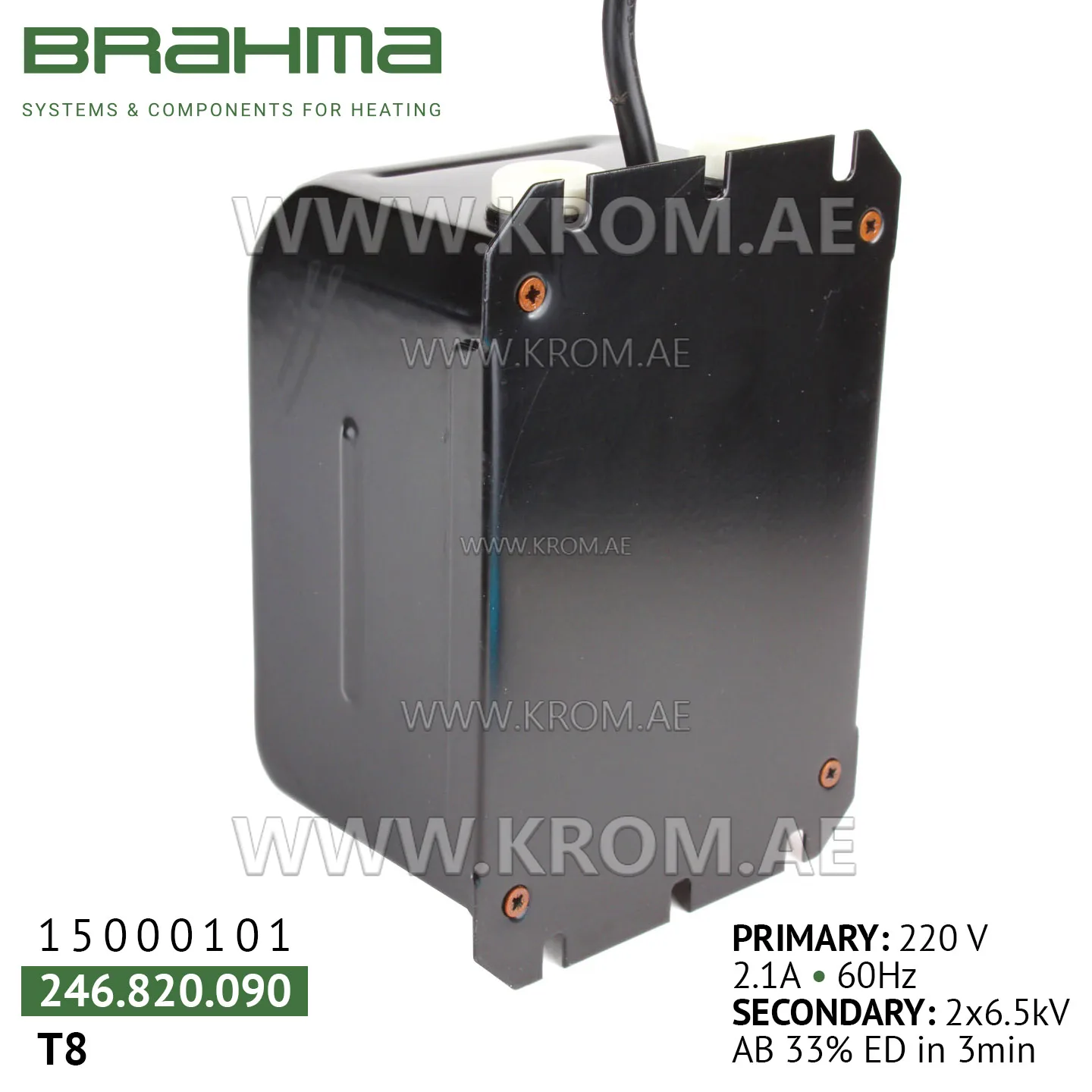 Brahma 15000101 T8 ignition transformer