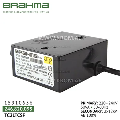 Brahma 15910656 TC2LTCSF ignition transformer