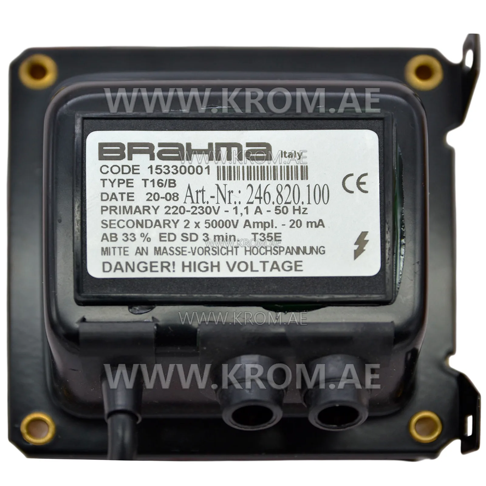Brahma 15330001 T16/B ignition transformer