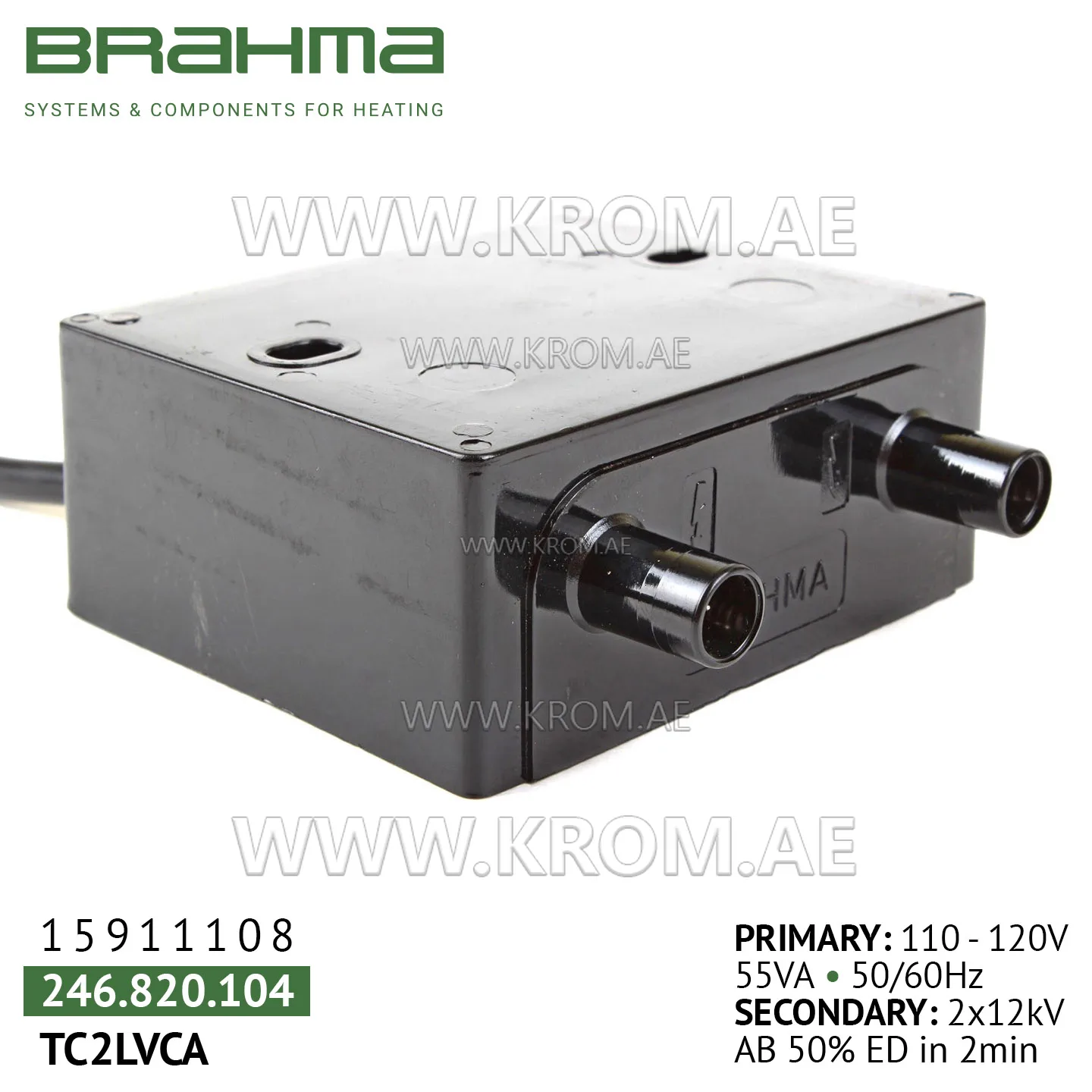 Brahma 15911108 TC2LVCA ignition transformer