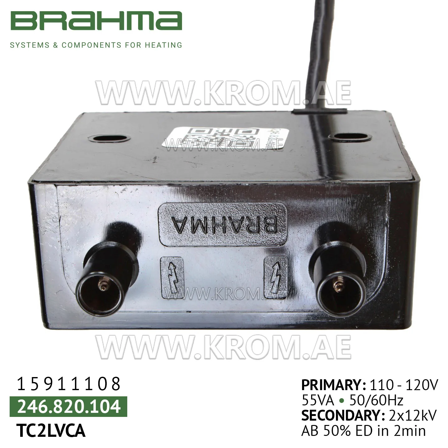 Brahma 15911108 TC2LVCA ignition transformer