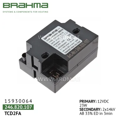 Brahma 15930064 TCD2FA ignition transformer