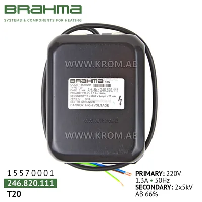 Brahma 15570001 T20 ignition transformer