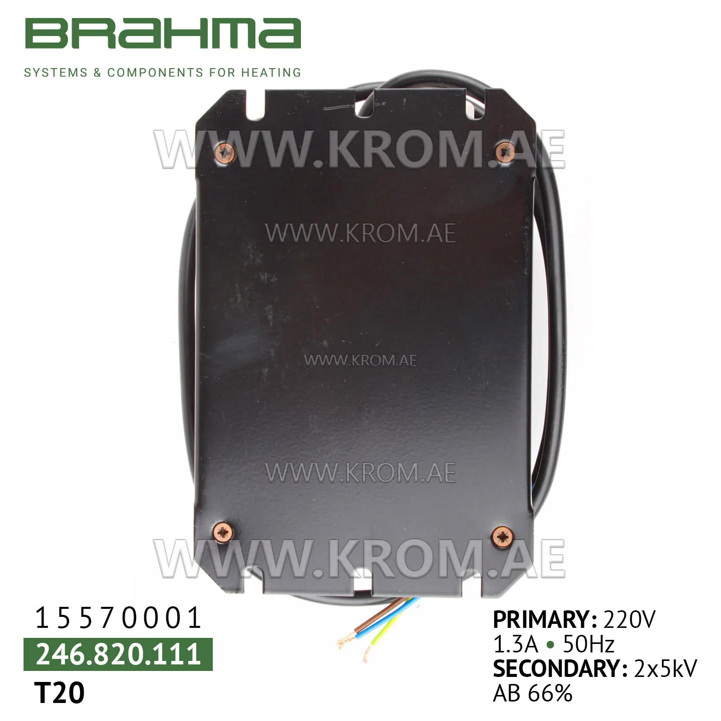Brahma 15570001 T20 ignition transformer