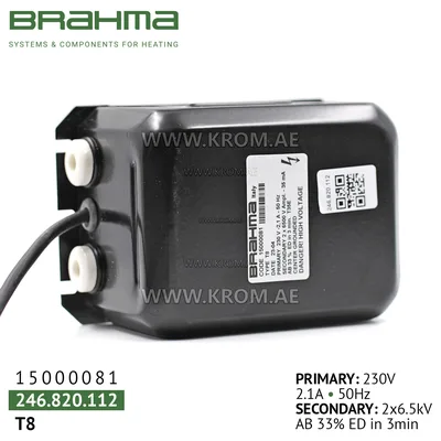 Brahma 15000081 T8 ignition transformer