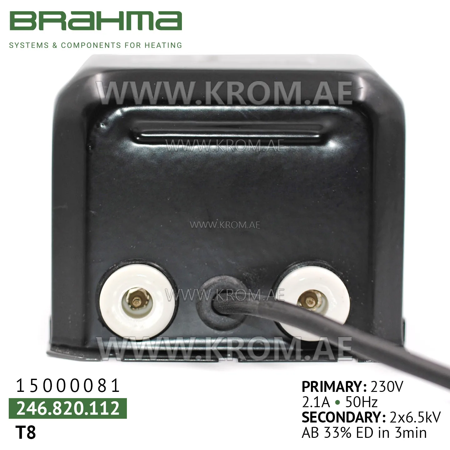 Brahma 15000081 T8 ignition transformer