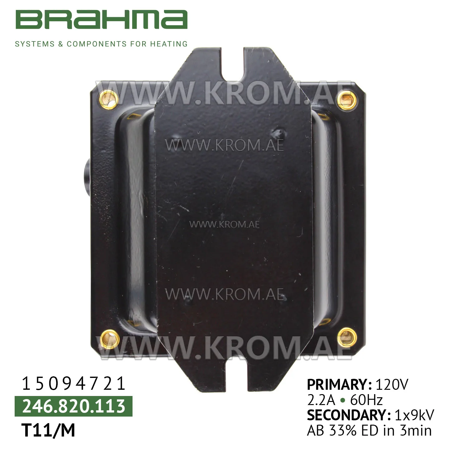 Brahma 15094721 T11/M ignition transformer