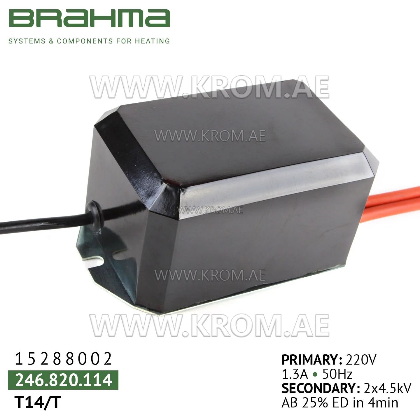 Brahma 15288002 T14/T ignition transformer