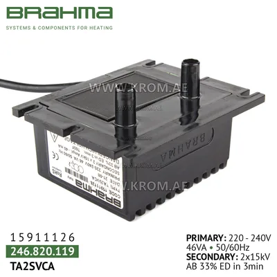 Brahma 15911126 TA2SVCA ignition transformer