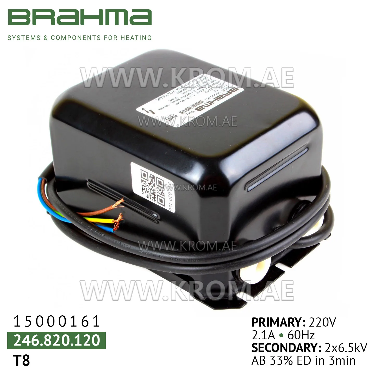 Brahma 15000161 T8 ignition transformer