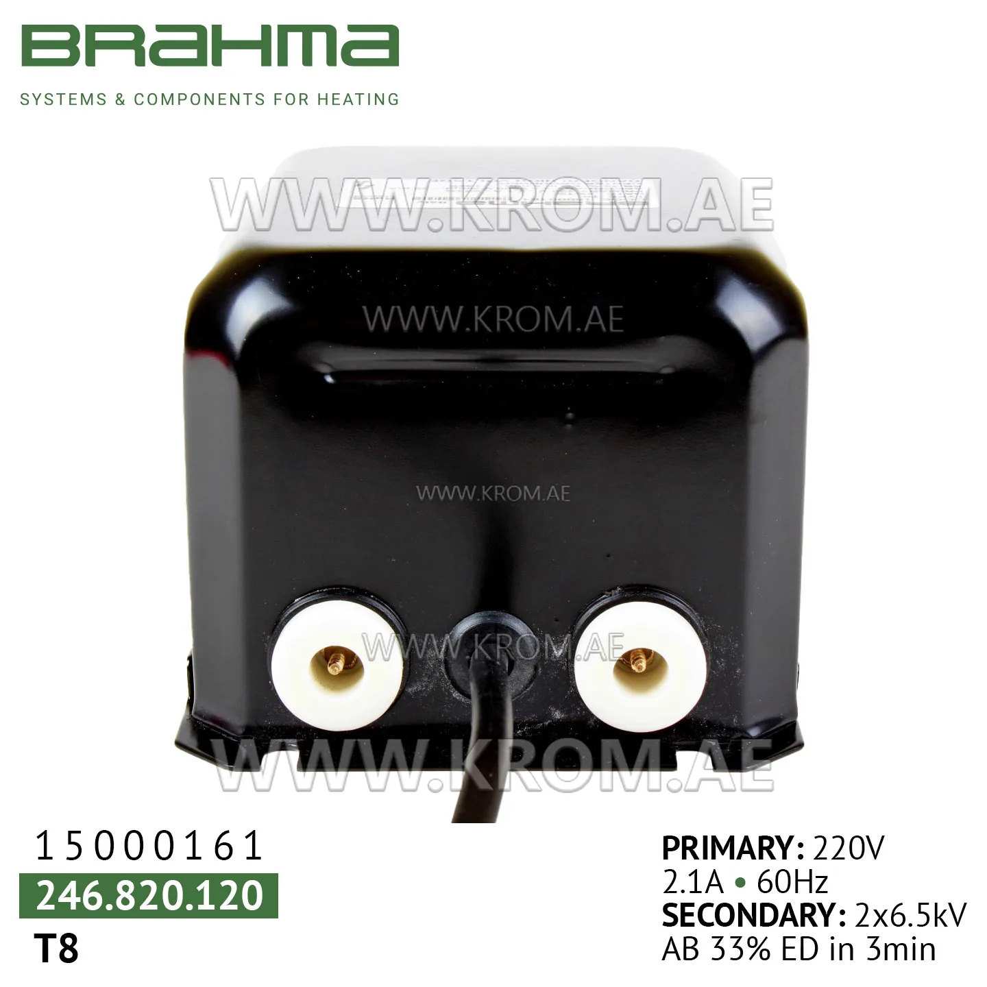Brahma 15000161 T8 ignition transformer