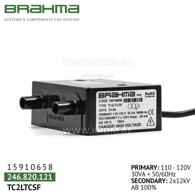Brahma 15910658 TC2LTCSF 110-120V ignition transformer