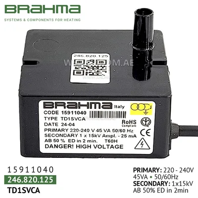 Brahma 15913452 TD1SVCA ignition transformer