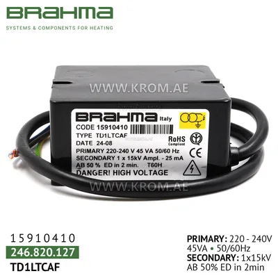 Brahma 15910410 TD1LTCAF ignition transformer