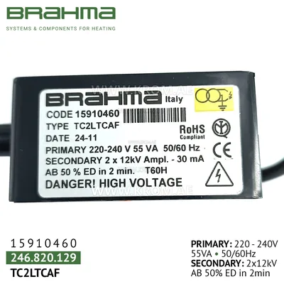 Brahma 15910460 TC2LTCAF ignition transformer