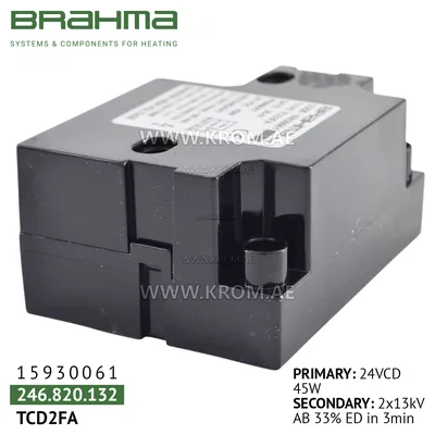 Brahma 15930061 TCD2FA ignition transformer