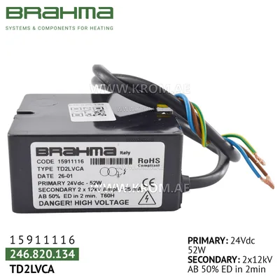 Brahma 15911116 TD2LVCA ignition transformer