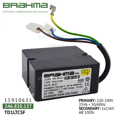 Brahma 15910631 TD1LTCSF ignition transformer