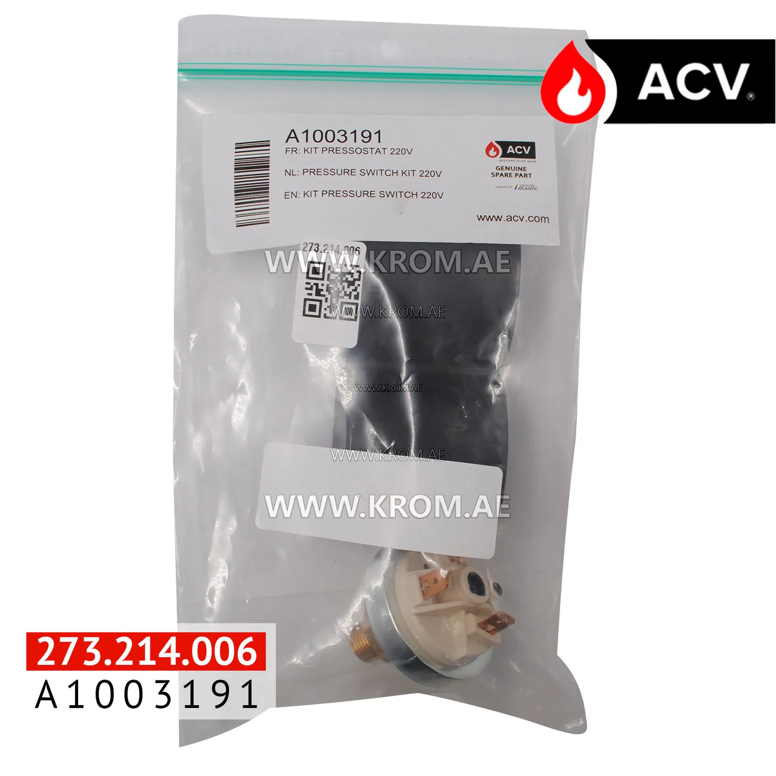 ACV A1003191 kit pressure switch 220V (557a1056)