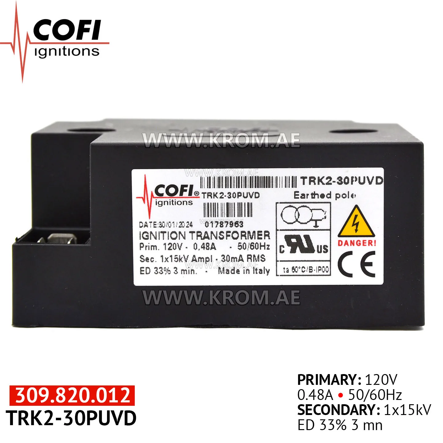Cofi TRK2-30PUVD ignition transformer