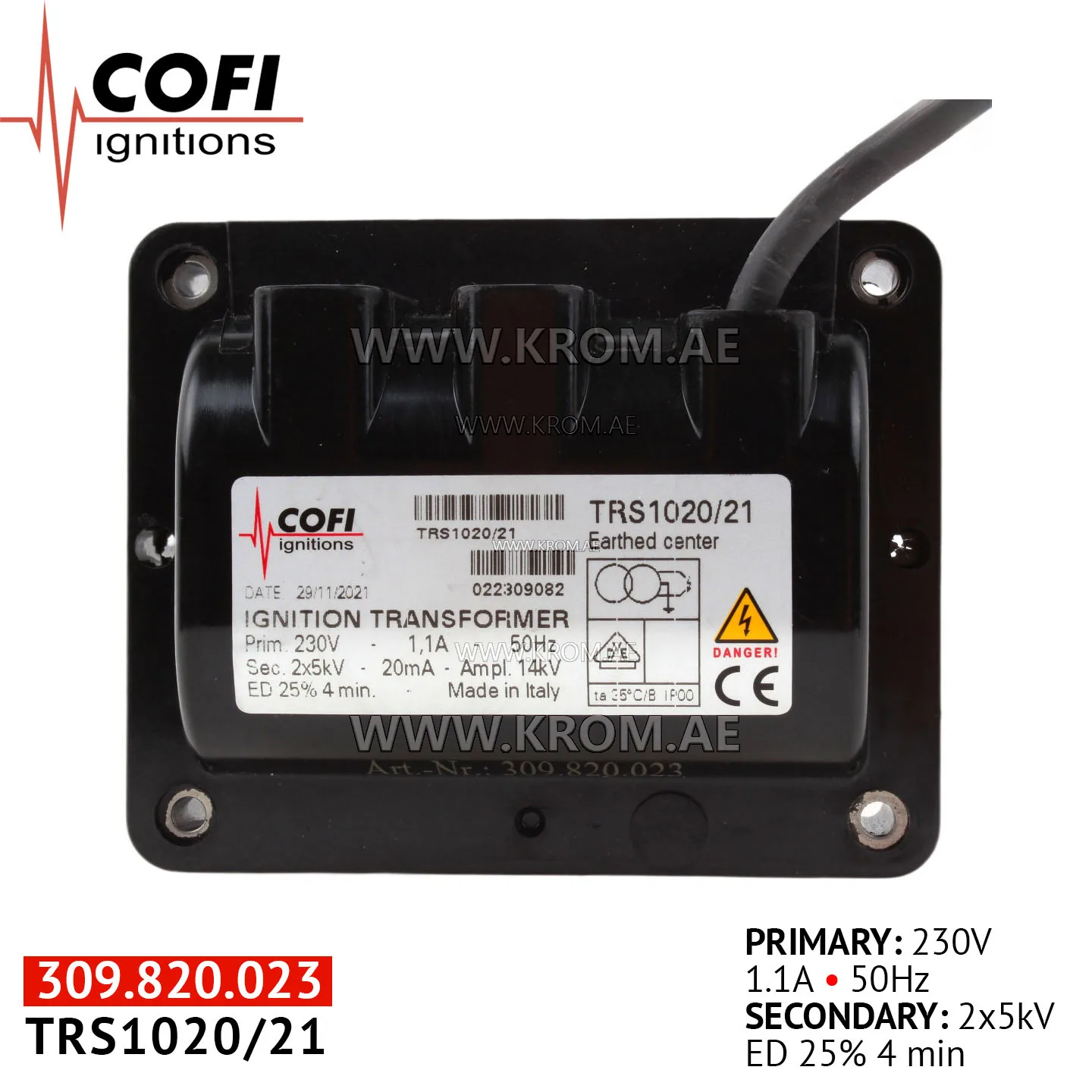 Cofi TRS1020/21 ignition transformer