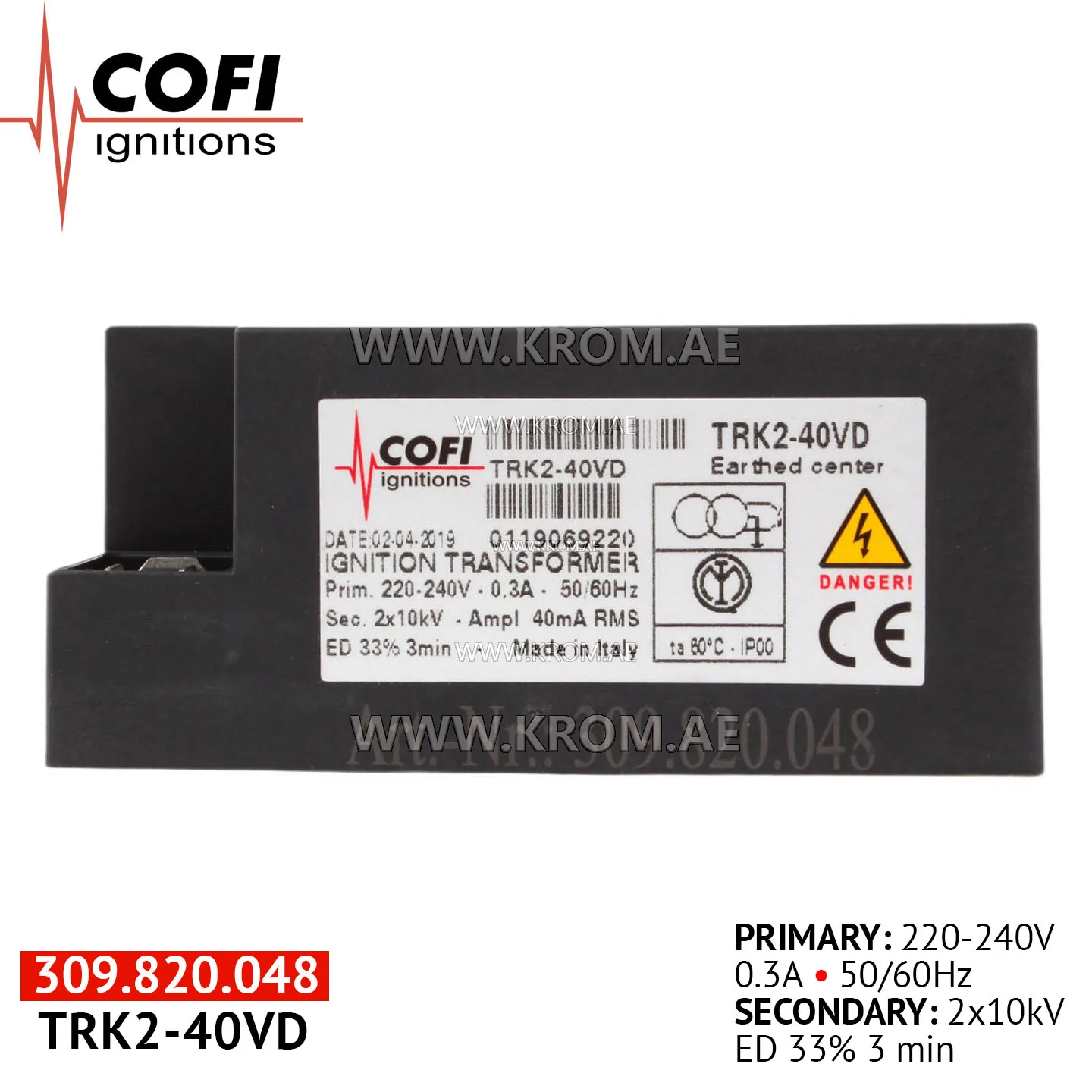 Cofi TRK2-40VD ignition transformer