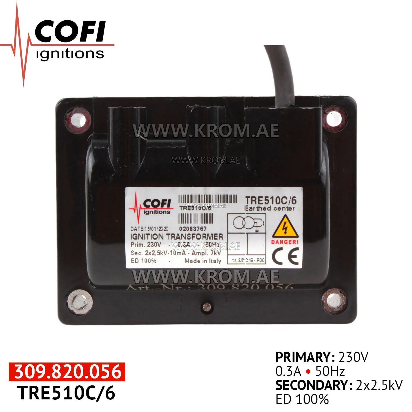 Cofi TRE510C/6 ignition transformer