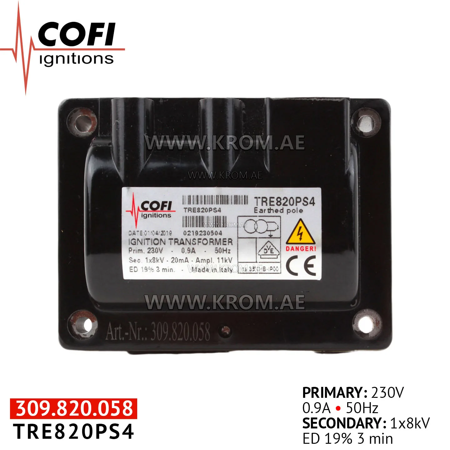 Cofi TRE820PS4 ignition transformer