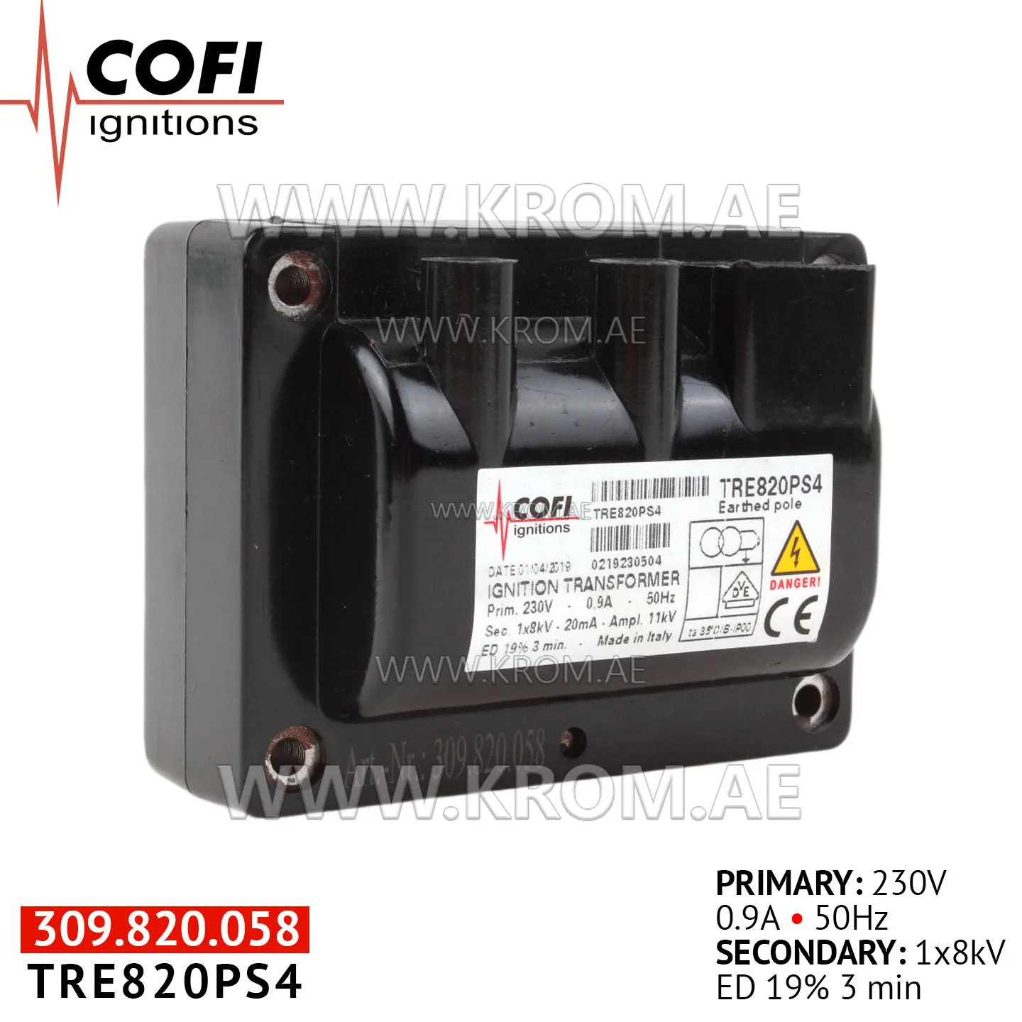 Cofi TRE820PS4 ignition transformer